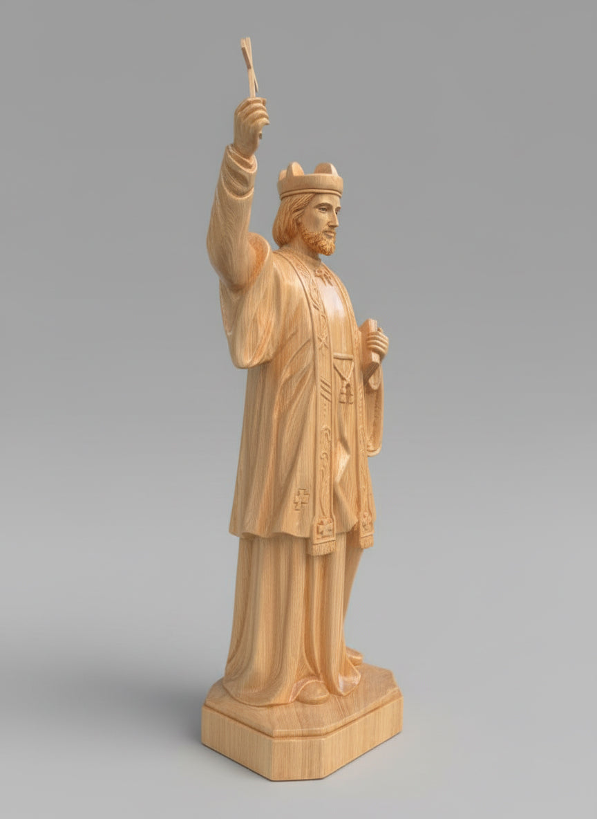 Saint Francis Xavier Wooden Statue, St. Francis Xavier Apostle Wood Carving, Handmade Catholic Missionary Sculpture, Christian Religious Decor